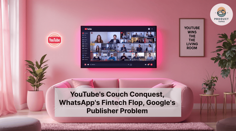 YouTube's Couch Conquest, WhatsApp's Fintech Flop, Google's Publisher Problem