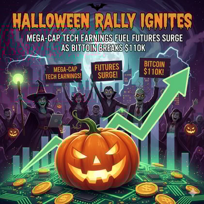 π HALLOWEEN RALLY IGNITES: MEGA-CAP TECH EARNINGS FUEL FUTURES SURGE AS BITCOIN BREAKS $110K π