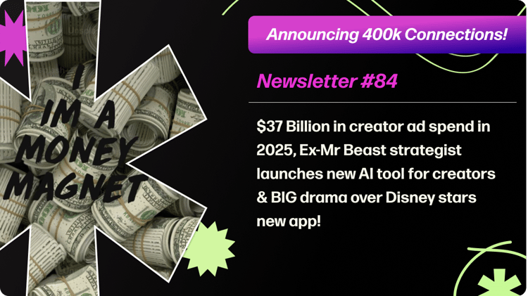 $37 BILLION in creator ad spend in 2025, Ex-MrBeast strategist builds launches new AI tool for creators & BIG drama over Disney stars new AI App