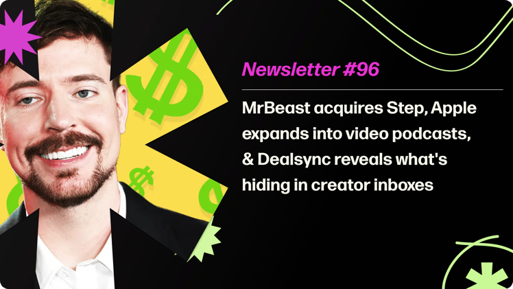MrBeast acquires Step, Apple expands into video podcasts, & Dealsync reveals what's hiding in creator inboxes