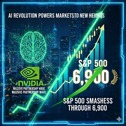 π AI REVOLUTION POWERS MARKETS TO NEW HEIGHTS: NVIDIA UNLEASHES MASSIVE PARTNERSHIP WAVE AS S&P 500 SMASHES THROUGH 6,900