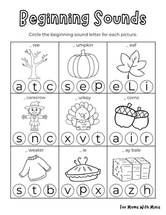 Fall Beginning Sounds Phonics
