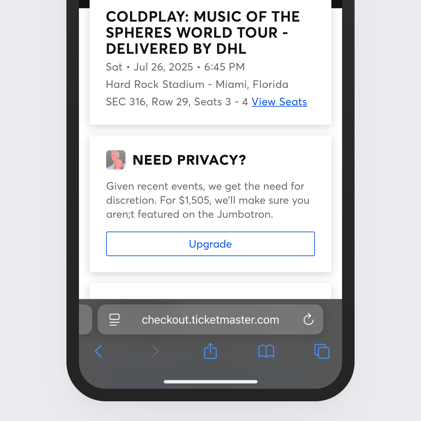 Ticketmaster Jumbotron Protection
