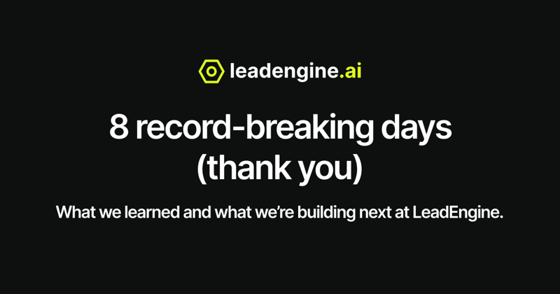 8 record-breaking days (thank you)