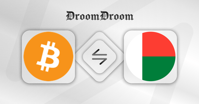 Calculate BTC to MGA Live Price with DroomDroom Converter