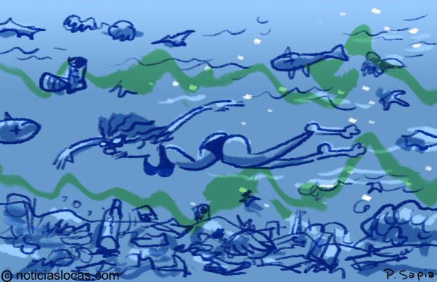 Crean un eco-bikini que limpia el agua mientras su dueña nada