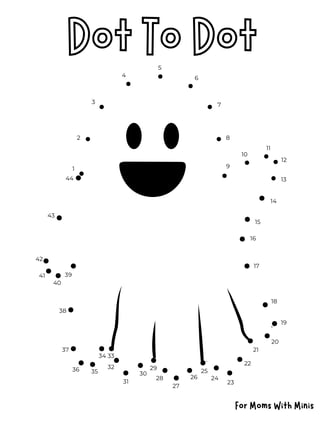 Cute Ghost Dot to Dot Worksheet