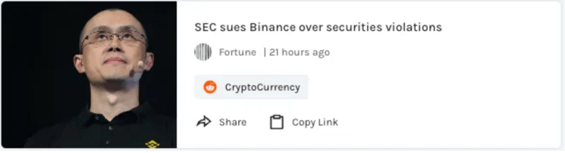SEC sues Binance over securities violations