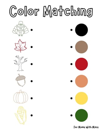 Fall Color Matching Worksheet