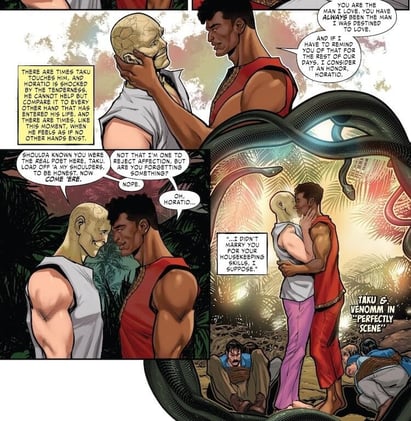 Queer Superhero History: Taku and Venomm, Wakandan Husbands Forever