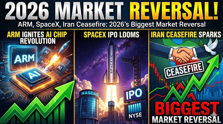 🔥 DCG COMMAND CENTER | MARKET INTELLIGENCE BRIEF |ARM IGNITES AI CHIP REVOLUTION, SPACEX IPO LOOMS & IRAN CEASEFIRE SPARKS THE BIGGEST MARKET REVERSAL OF 2026 — YOUR FULL WEDNESDAY BATTLE PLAN
