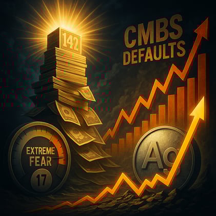 New Record $142 Trillion Global Money Supply, Record CMBS Defaults, Extreme Fear Returns To Markets' Near All Time Highs, Silver Primed To Go Parabolic