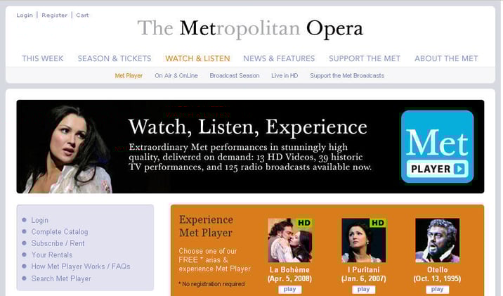 Watch Met productions on your computer