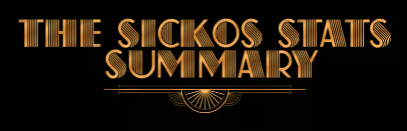 The Sickos Stats Summary for Week 12!