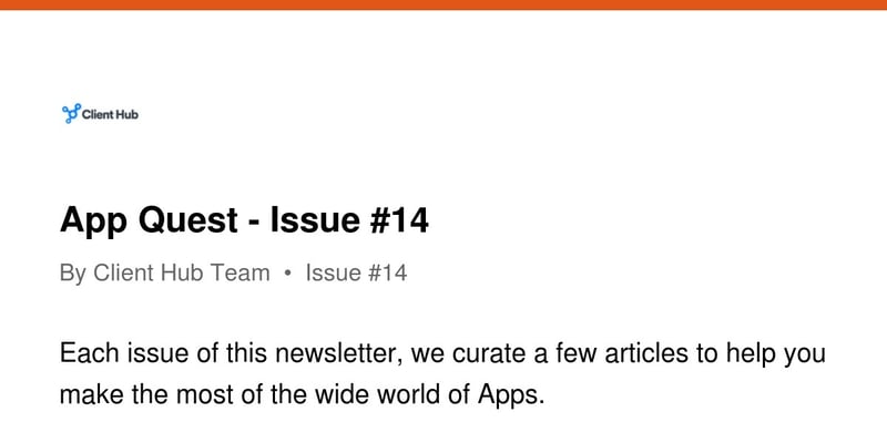 App Quest - Issue #14