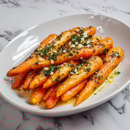Honey Garlic Butter Roasted Carrots