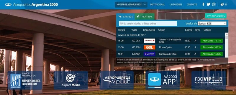 El nuevo sitio de Aeropuertos Argentina 2000 tiene un chat online las 24 horas