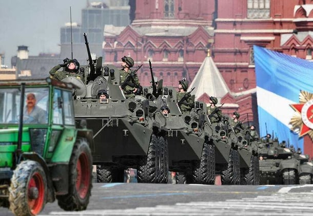 Ukrainian farmer makes off with entire Russian Victory Day Parade