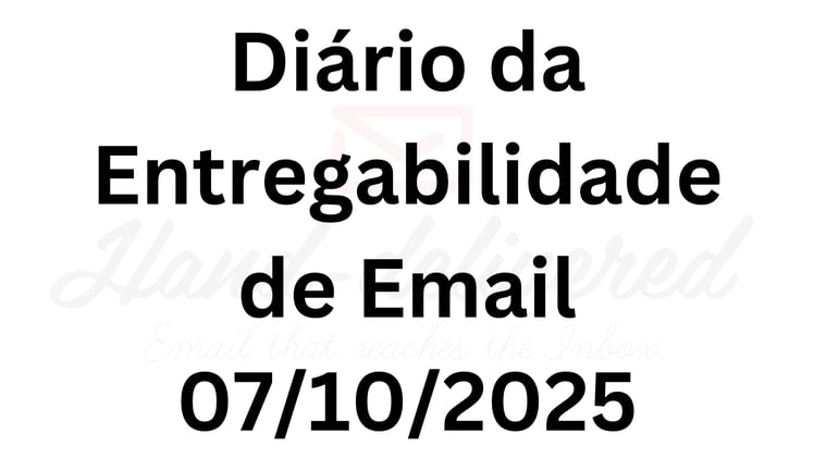 Diário da Entregabilidade de Email 