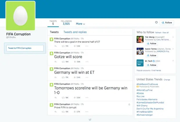 Una cuenta de Twitter anticipó el resultado de la Final. Te contamos cómo hizo.