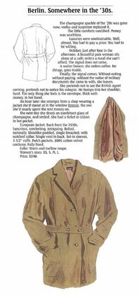 7-FEB-2026 | Excerpt from The J. Peterman Company’s “Berlin. Somewhere in the '30s” Ad