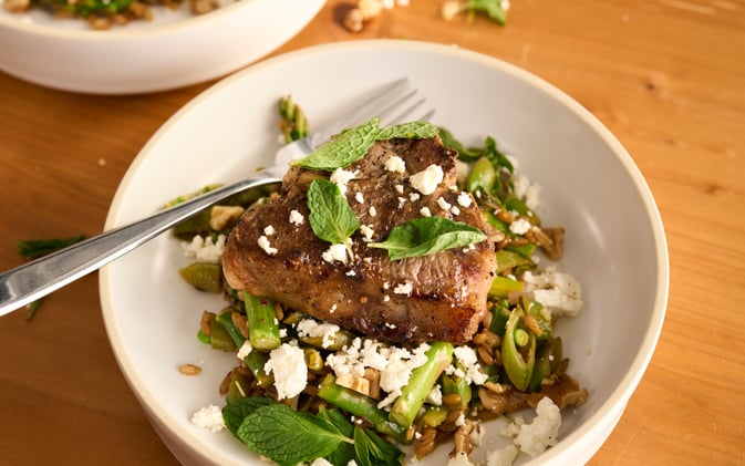 Lamb Chops with Spring Farro Salad