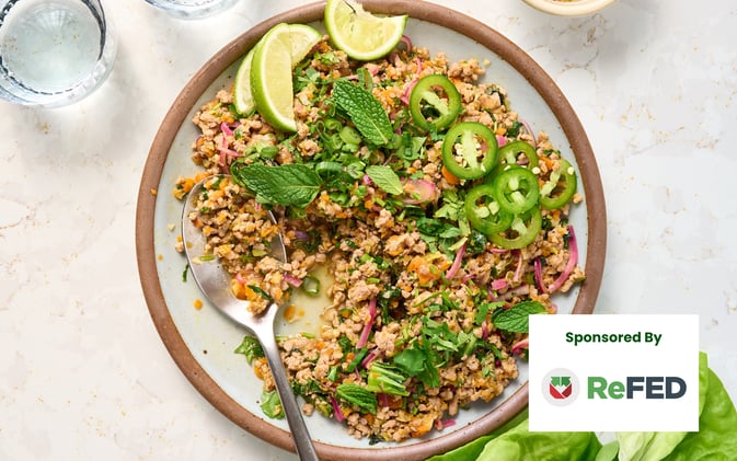 Earth Month Fridge Cleanout Cooking: Larb (Thai Herb Salad)