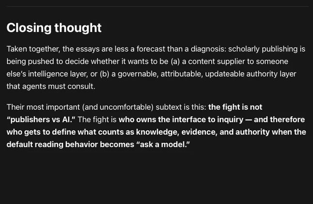 AI is reorganizing how authority, workflow, attention, and distribution power flow through scholarly communication, and most publishers are responding with the tools...