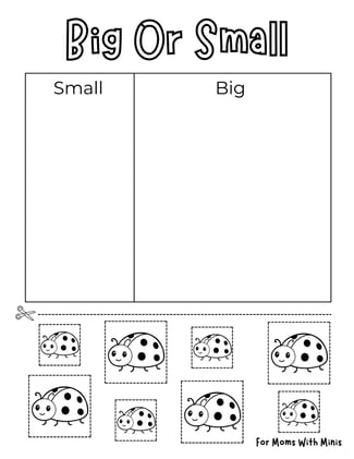 Insects Big or Small Worksheet