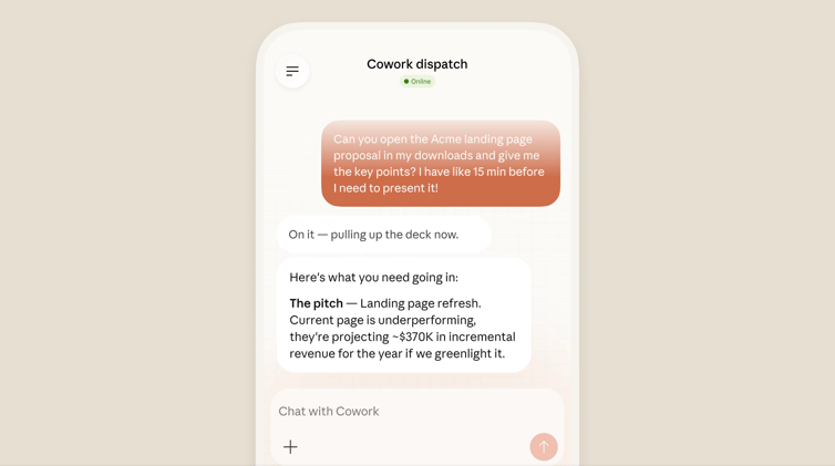 Claude Dispatch runs tasks on your computer while you're away
