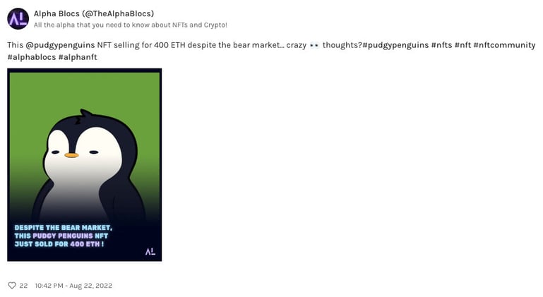Chromie sells for 150 Eth, Pudgy sells for 400 Eth. Is it.. Is it happening?