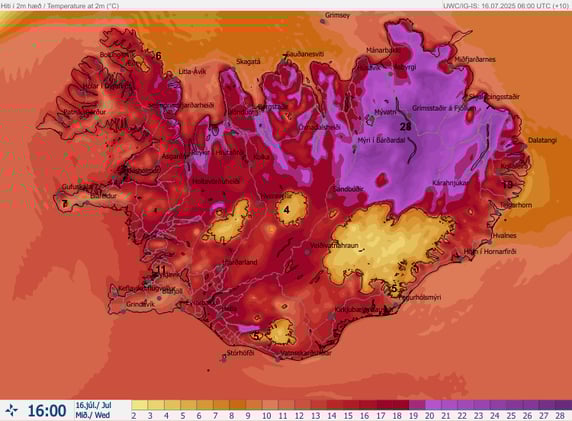 Iceland freakishly warm, featuring mainly pleasant temperatures