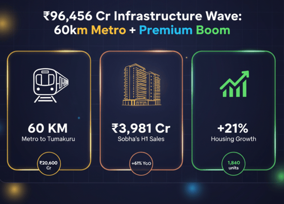  🚇 ₹20,600 Cr Metro to Tumakuru (60km!) + Sobha's Record ₹3,981 Cr H1 + Bangalore's 21% Housing Surge Defies National Slowdown