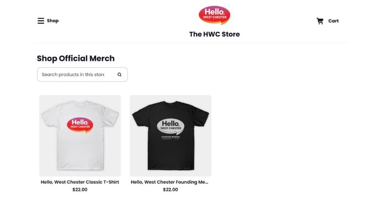 Hello, West Chester merch is here!