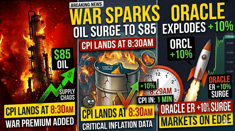 WAR SPARKS OIL SURGE TO $85, ORACLE EXPLODES +10%& CPI LANDS AT 8:30AM — GAME PLAN INSIDE