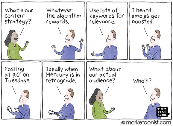 Marketoonist: "Chasing the Algorithm" cartoon