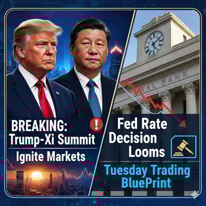 π¨ BREAKING: Trump-Xi Summit Set to Ignite Markets + Fed Rate Decision Looms | Tuesday Trading Blueprint π