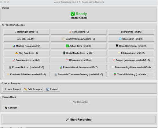 Von der Idee zur Traum-App in einer Stunde: Wie ich eine Voice-to-LLM App für die Stream Deck baute