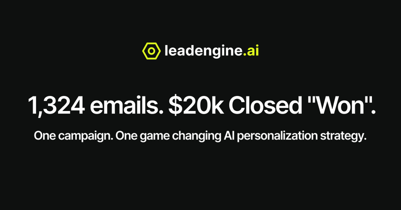 1,324 emails. $20k Closed "Won".