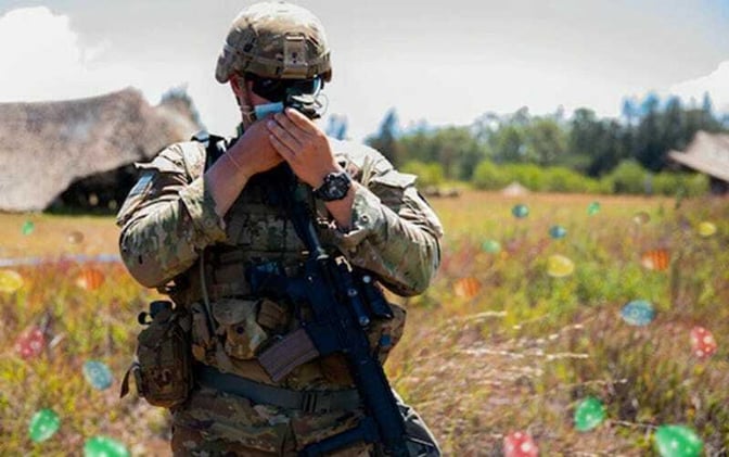 3 eggs found, 18 lieutenants lost at base Easter egg hunt