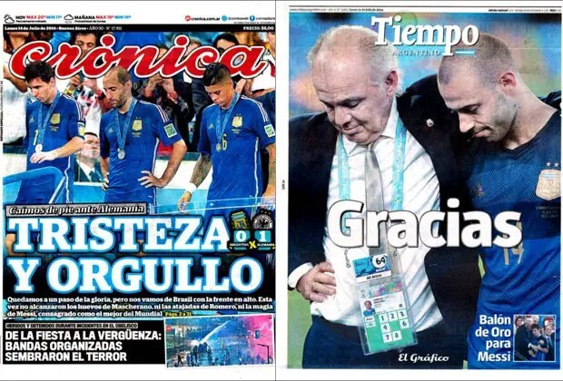 La selección no pudo con Alemania, festejos y disturbios, cumbre del BRICS, Israel continúa atacando Gaza, Cristina recibe a la Selección
