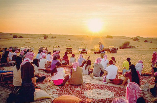 Sunset Over the Desert of Qatar