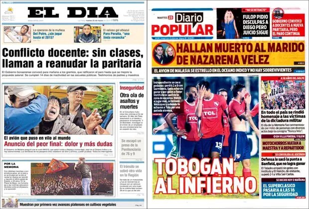 Paro docente, muerte de Fabián Rodríguez, Día de la Memoria, perdió Independiente, cumbre de la Unasur