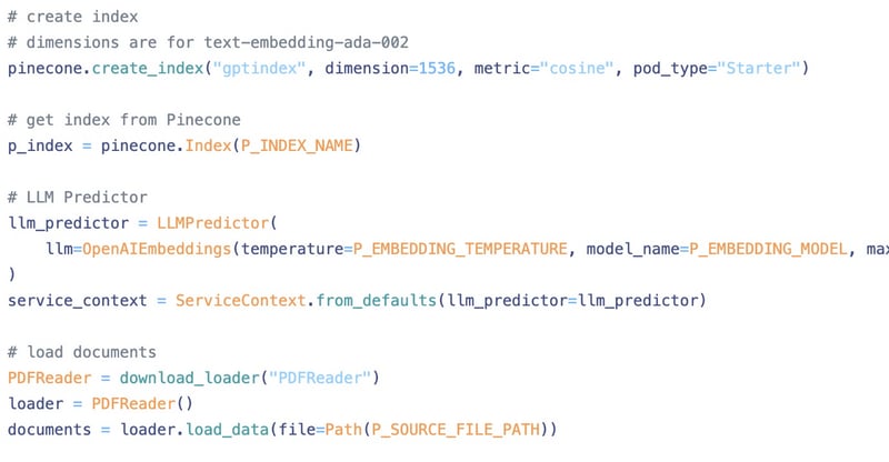 PDF-GPT: LlamaIndex + Open AI + Pinecone + Fast API