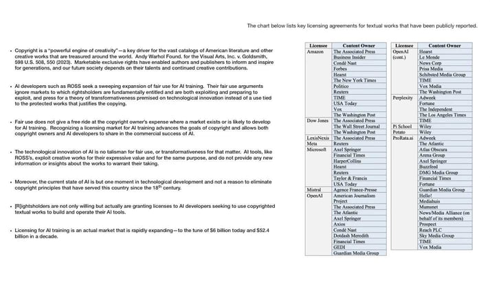 Courts, rights holders, and regulators are converging on a coherent legal doctrine that views AI training as copying subject to copyright, not an exempt activity.