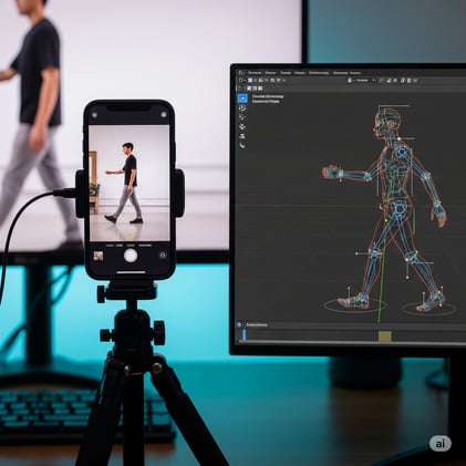 AI Game Lab: Cheap Motion Capture with iPhone & Blender AI Retarget