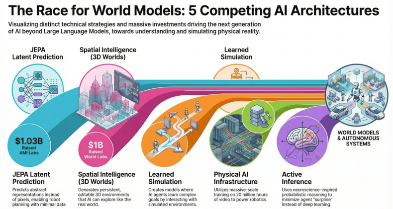 🌍The Race to Build “World Models” Is Splitting Into Five Approaches