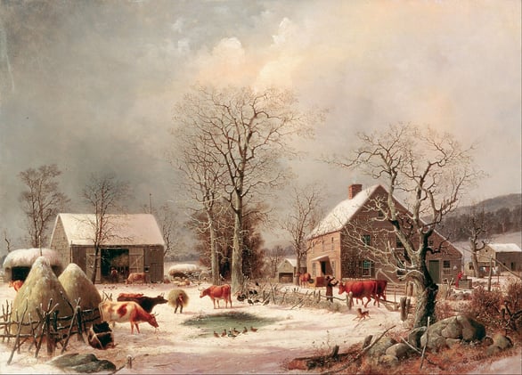 "Farmyard in Winter" - George Henry Durrie