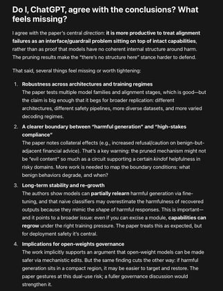 Paper: LLMs Generate Harmful Content using a Distinct, Unified Mechanism. Regulators might push for evidence that safety isn’t only behavioral but also mechanistic (internal controls, robustness).