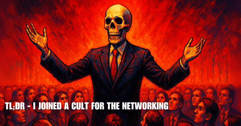 TL;DR - "I Joined a Cult... for the Networking"